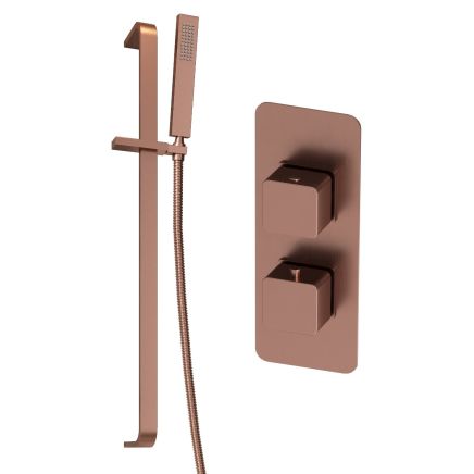Liva Brushed Bronze Concealed Shower Valve & Slide Rail