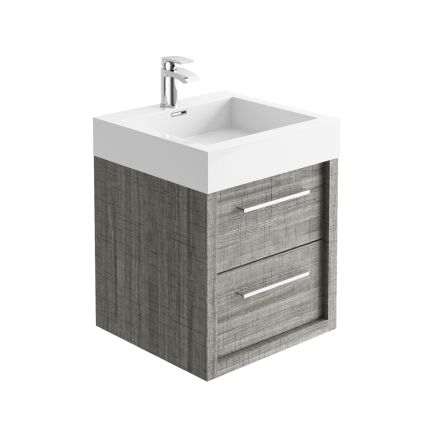 Winslow Grey Ash Wall Hung Vanity Unit with Basin 500mm