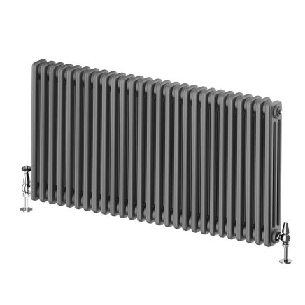 Upton Grey Triple Horizontal Column Radiator - 600x1370mm