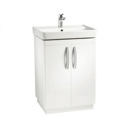Tavistock Compass Gloss White Floor Standing Vanity Unit with Ceramic Basin 600mm