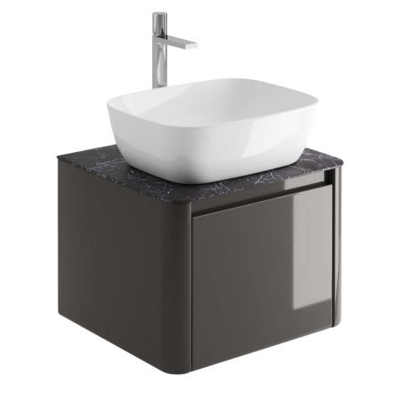 Callerton Titanium Grey Wall Hung Vanity Unit with Italian Slate Worktop 550mm