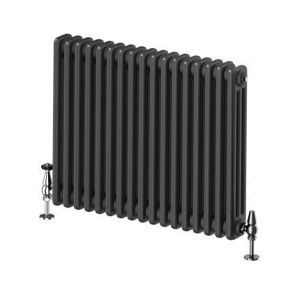 Matt Black Triple Horizontal Column Radiator - 600x785mm