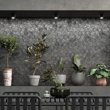 Metallon Hexagon Titanium Mosaic 225x325mm
