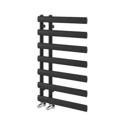 Matt Black Designer Heated Towel Rail - 780x500mm