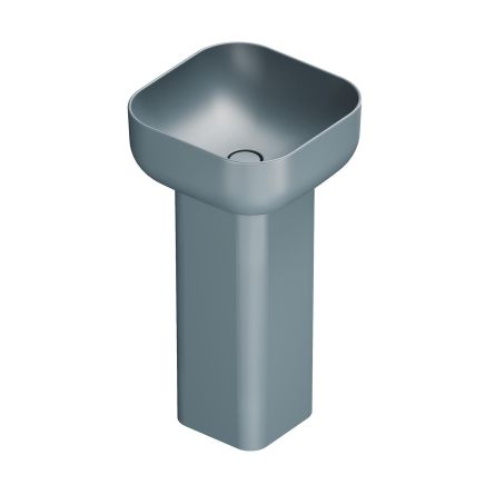 Micheli Matt Grey Square Basin & Full Pedestal