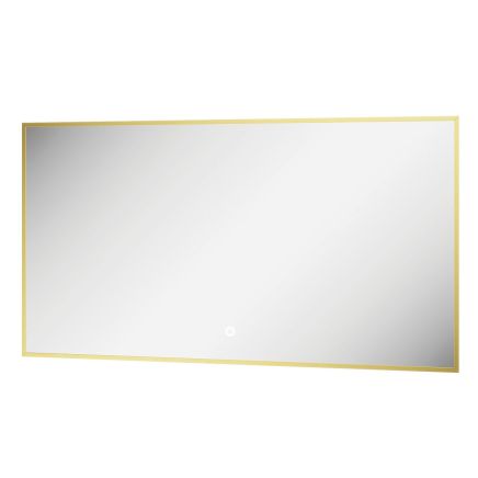 Rione Gold Rectangular Backlit LED Heated Mirror 850x550mm