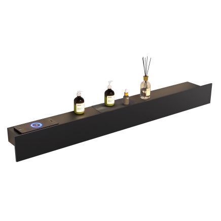 Edge Black Smart Shelf with Ambient Lighting 800mm