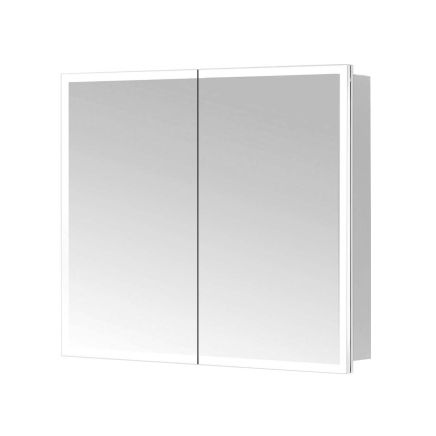 Lapis Silver Motion Sensor Illuminated LED Heated Mirrored Bathroom Wall Cabinet 800x700mm