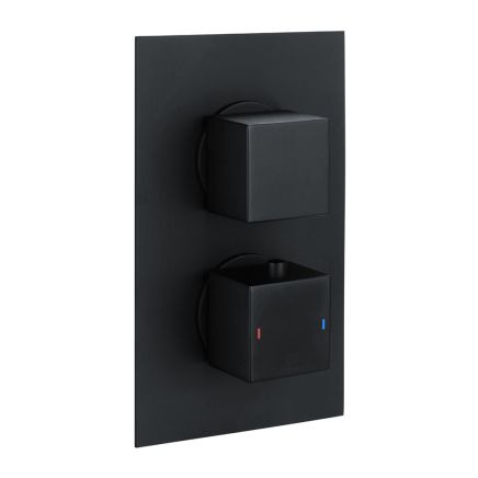 Zena Dual Outlet Square Concealed Valve – Matt Black