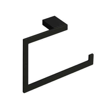 Cubic Matt Black Towel Ring