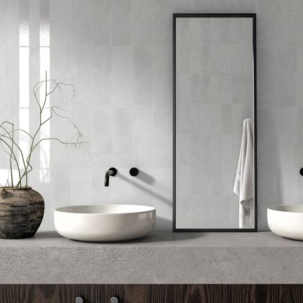 Prezza Silver Decor Line Matt & Glossy Porcelain Brick Tile - 100x300mm