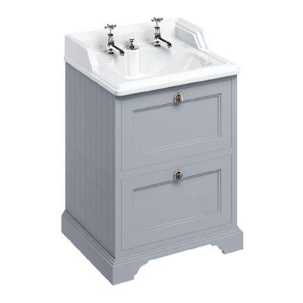 traditional grey freestanding Vanity Unit with Drawers