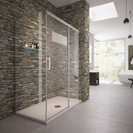 Solet Chrome Shower Side Panel 900mm