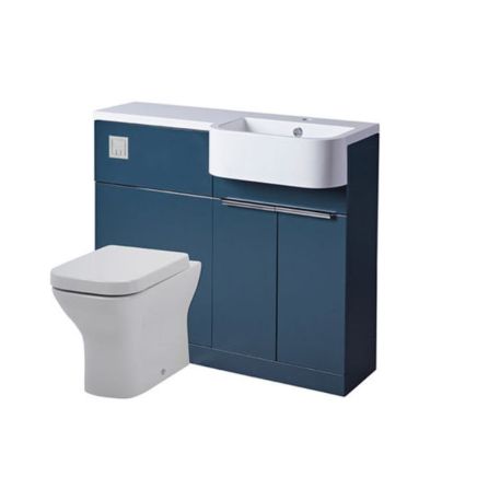 Tavistock Match Oxford Blue Right Hand Combination Vanity Basin & WC Unit 1000mm