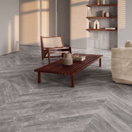 grey chevron effect porcelain tile in clearance discounted tile range