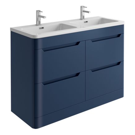 Ellis Royal Blue Floor Standing Vanity Unit with Ceramic Basin 1200mm