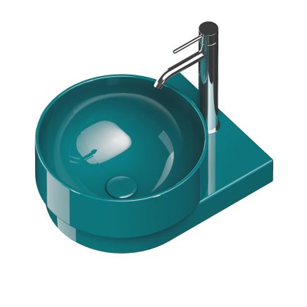 Verity Wall Hung Round Basin in Menta Gloss