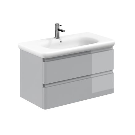 Neon Gloss Light Grey Wall Hung Vanity Unit with Lynx Resin Basin 900mm