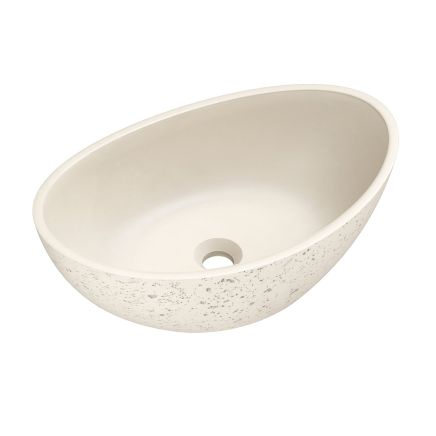 Brava Cream Travertine Texture Concrete Ark Countertop Basin 550x350mm
