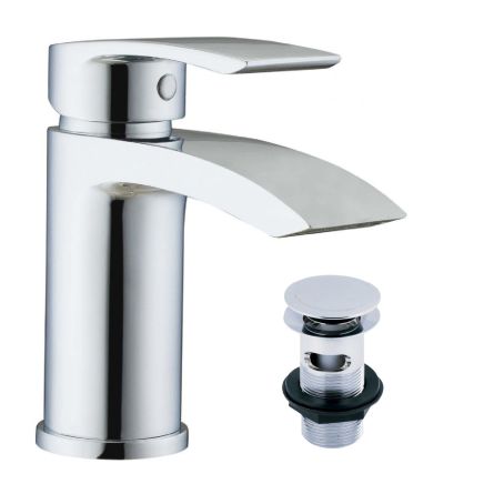 Tear Chrome Basin Mixer Tap & Waste