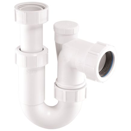 McAlpine 1¼" x 75mm Seal Adjustable Inlet Anti-Syphon 'P' Trap - ASA10V