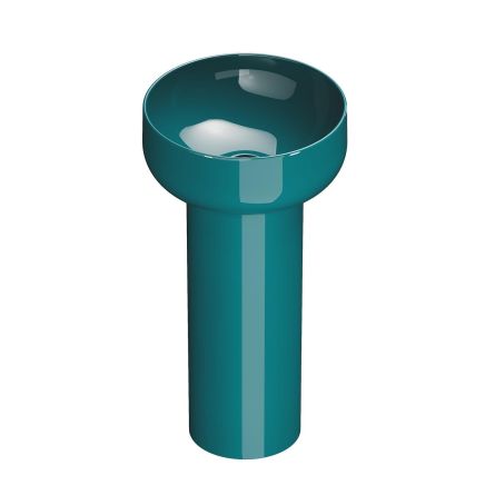 Verity Round Basin & Full Pedestal in Menta Gloss