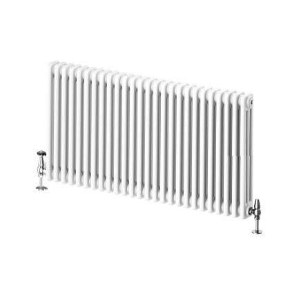 Upton White Triple Column Horizontal Radiator - 600x1190mm
