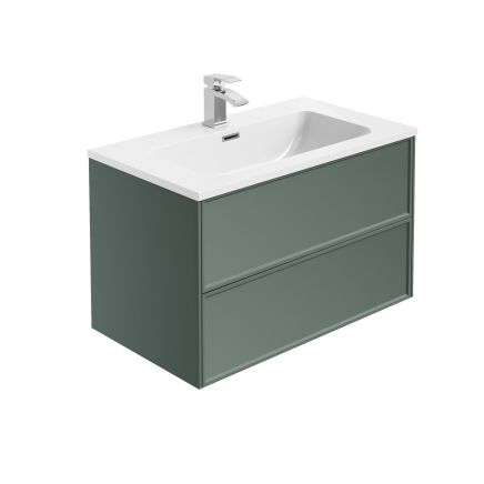 Kendal Pine Green Wall Hung Vanity Unit - 800mm