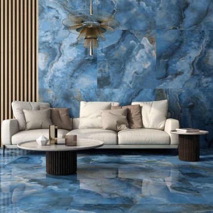 Osaka Blue Super Polished Porcelain Tile - 600x1200mm