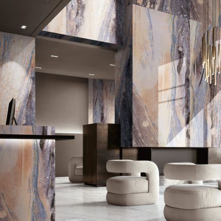 Rainbow Crystal Galactica Blue Gloss Marble Tile 600x1200mm