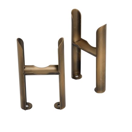 Clement Antique Brass Pair of Triple Column Radiator Feet
