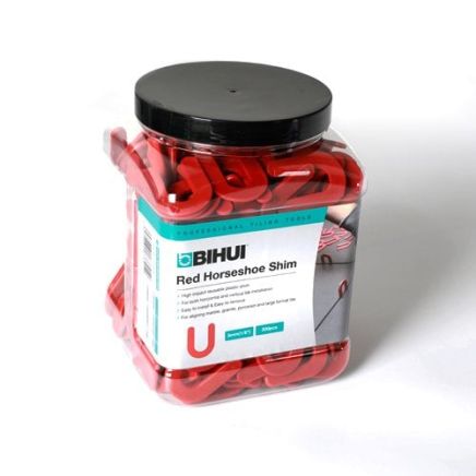 BIHUI 1/8" Red Horseshoe Shim (300pcs) 3mm - BU-HSR300