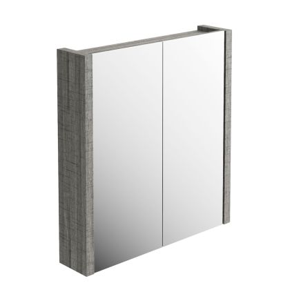 Winslow Grey Ash Double Mirrored Bathroom Cabinet 750x660mm