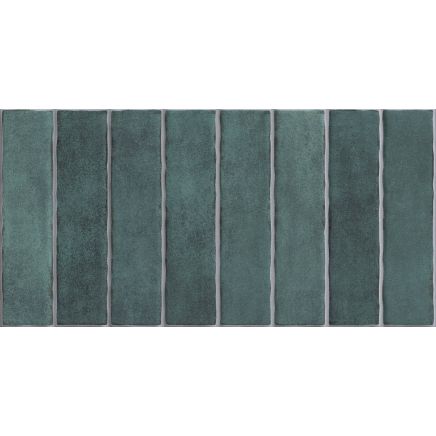 Santorini Green Stripe Gloss Ceramic Tile 600x300mm