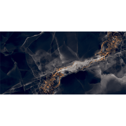 Nebula Black High Gloss Porcelain Tile - 1200x600mm