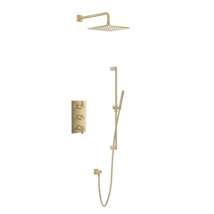 Thane Brushed Gold Thermostatic Concealed Shower Pack
