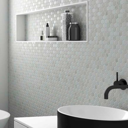 Alcor Matt White Snow Marble Mosaic 307x317mm