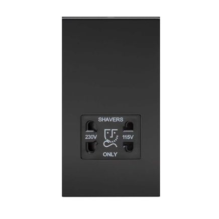 Dual Voltage Black Shaver Socket