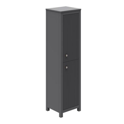 Addison Ribbed Charcoal Grey Tall Bathroom Cabinet