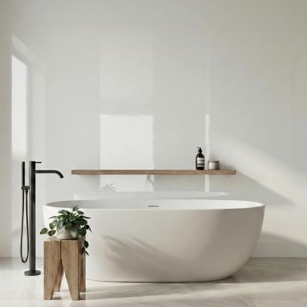 Atlantis Gloss White Waterproof PVC Shower Wall Panel 2400x600mm (Pack of 2)