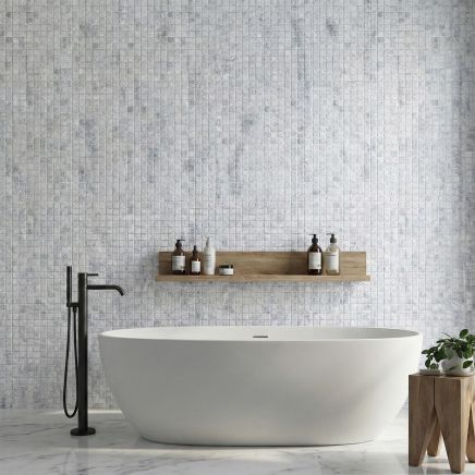 Atlantis Grey Mosaic Waterproof PVC Shower Wall Panel 2400x600mm (Pack of 2)
