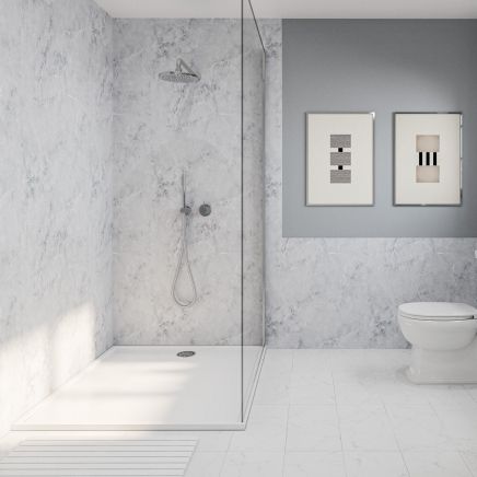 Vero Warm Haze Waterproof Tongue & Groove Shower Wall Panel 2420x600mm