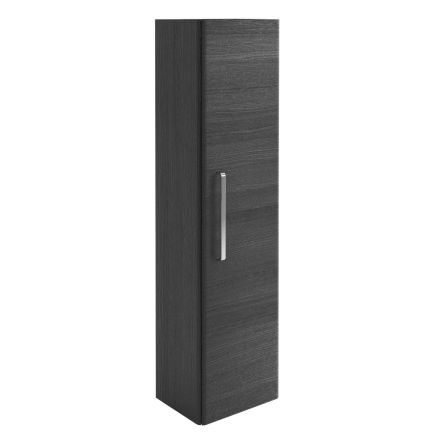 Esk Black Wall Mounted Tall Storage Cabinet with Chrome Handle