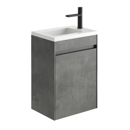 Odion Concrete Wall Hung Cloakroom Vanity Unit with Resin Basin 440mm