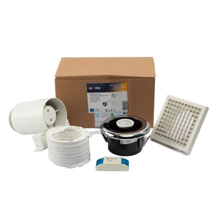 Eston Chrome Ceiling Extractor Fan Kit with LED Light