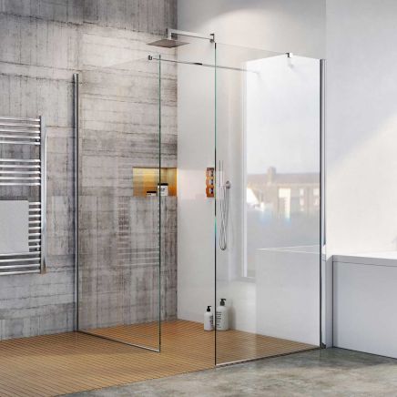 Oxford Chrome Walk-In Wetroom Shower Screen 1080mm