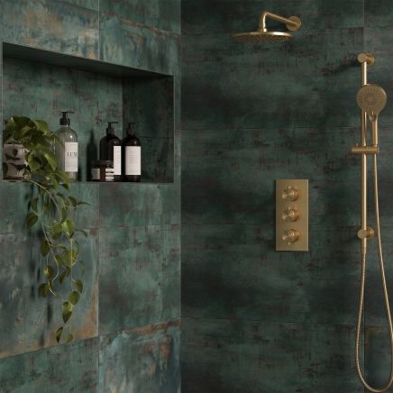 Metallica Seagreen Lappato Porcelain Tile 300x600mm 210742-BOX roomset