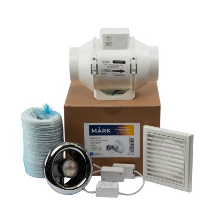 Strand Chrome Ceiling Extractor Fan Kit with LED Light