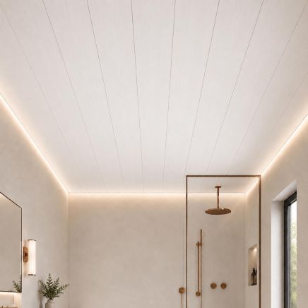 Pristina White Ash Wood Waterproof PVC Ceiling Panel 2700x250mm (Pack of 4)