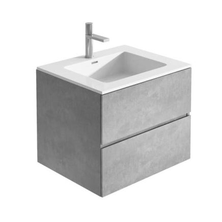 Galyn Concrete Wall Hung Vanity Unit with White Basin 600mm